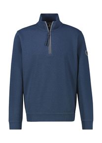 Sweater Lerros "SELANIK", Herren, Gr. 3XL, storm blau, Sweatware, Obermaterial: 90% Baumwolle, 10% Polyester, unifarben, normal h&uuml;ftbedeckend, Rundhals, B&uuml;ndchen, Sweatshirts Sweater, mit Troyer-Rei&szlig;verschluss