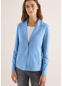 Sweatblazer Cecil, Damen, Gr. XXL (46), cloud blau, Web, Obermaterial: 66% Viskose, 30% Polyester, 4% Elasthan, unifarben, l&auml;ssig geschnitten h&uuml;ftbedeckend, tiefer V-Ausschnitt, Blazer Sweatblazer, mit Knopfverschluss und Viskose