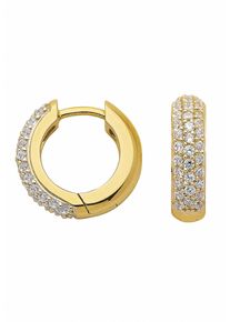 Adelia&acute;s Paar Creolen ADELIA&acute;S "333 Gold Ohrringe Creolen mit Zirkonia &Oslash; 13,9 mm", gold, Ohrringe, Damen, Gelbgold 333, Paar Creolen