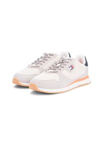 Sneaker Tommy Jeans "TJM EVA RUNNER LEATHER", Herren, Gr. 41, beige, Textil, Veloursleder, kontrastfarbene Details, Schuhe Sneaker, Freizeitschuh, Halbschuh, Schn&uuml;rschuh mit seitlicher Logoflagge