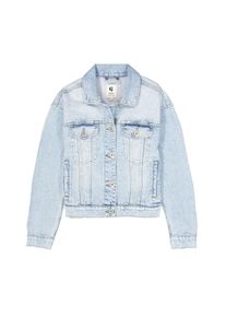 Jeansjacke Garcia, M&auml;dchen, Gr. 128/134, light used 7788, Denim/Jeans, Obermaterial: 99% Baumwolle, 1% Elasthan, gerade h&uuml;ftlang, Rundhals, Jacken Jeansjacke, mit Stretch und Knopfleiste