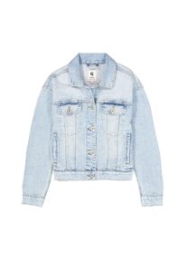 Jeansjacke Garcia, M&auml;dchen, Gr. 152/158, light used 7788, Denim/Jeans, Obermaterial: 99% Baumwolle, 1% Elasthan, gerade h&uuml;ftlang, Rundhals, Jacken Jeansjacke, mit Stretch und Knopfleiste