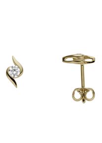 Paar Ohrstecker Firetti "Schmuck Geschenk Gold 333 Ohrschmuck Solit&auml;r", gold (gelbgoldfarben, kristallwei&szlig;, kristallwei&szlig;), Ohrringe, Damen, Gelbgold 333, Paar Ohrstecker, mit Zirkonia (synth.)