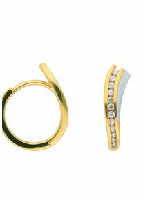 Adelia&acute;s Paar Creolen ADELIA&acute;S "585 Gold Ohrringe Creolen mit Zirkonia", gold, Ohrringe, Damen, Gelbgold 585, Paar Creolen
