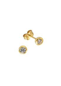 Paar Ohrstecker Firetti "Schmuck Geschenk Gold 375 Ohrschmuck Ohrringe Solit&auml;r", gelbgoldfarben, kristallwei&szlig;, kristallwei&szlig;, Ohrringe, Damen, 5mm, Gelbgold 375, Paar Ohrstecker, mit Zirkonia (synth.)
