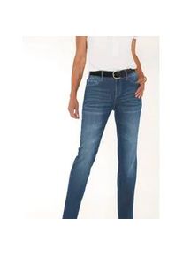 Bequeme Jeans Casual Looks, Damen, Gr. 42, Normalgr&ouml;&szlig;en, blau (blau, stone, washed), 98% Baumwolle, 2% Elasthan, unifarben, lang, Jeans