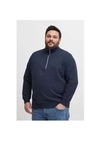 Troyer Blend "BHAliere Big & Tall", Herren, Gr. 4XL, marineblaus, Sweatware, 60% Baumwolle, 40% Polyester, unifarben, regular fit normal, Rundhals, eingesetzt, Pullover Troyer, Stilvoller Sweat-Troyer mit Stehkragen in gro&szlig;en Gr&ouml;&szlig;en