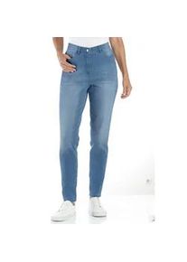 High-waist-Jeans Classic Basics, Damen, Gr. 50, Normalgr&ouml;&szlig;en, blau (blau, bleached), 81% Baumwolle, 17% Polyester, 2% Elasthan, unifarben, lang, Jeans High-Waist-Jeans