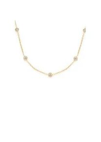 Kette ohne Anh&auml;nger CIAO BY Leonardo "Mini CIAO", gold (gelbgoldfarben, kristallwei&szlig;), Halsketten, Damen, Edelstahl, L: 45 B: 3,9mm, mit Kristallglas, B:3,9mm