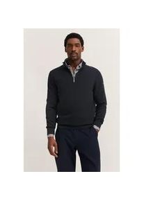 Troyer Bugatti "Basic Essential", Herren, Gr. M, blau (marine), 100% Baumwolle, unifarben, regular fit, ohne Ausschnitt, Rippb&uuml;ndchen, Pullover Troyer, aus reiner Baumwolle