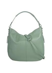 Shopper CLUTY, Damen, Gr. B/H/T: 34cm x 31cm x 9cm onesize, gr&uuml;n, Leder, leicht gl&auml;nzend, unifarben, Taschen Shopper, echt Leder, Made in Italy