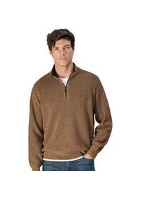 Troyer Casamoda "Casamoda Troyer uni", Herren, Gr. L, gelb (senfgelb), 60% Baumwolle, 40% Polyacryl, Pullover Troyer