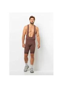 Fahrradhose Jack Wolfskin "MOROBBIA BIB SHORTS M", Herren, Gr. S (48), Normalgr&ouml;&szlig;en, braun (schwarz, rust), Obermaterial: 80% Polyamid, 20% Elasthan; Obermaterial 2: 85% Polyester, 15% Elasthan, Hosen Fahrradhose
