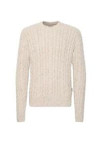 Strickfleece-Pullover Casual Friday "Strickpullover CFKARL cable crew neck knit with neps", Herren, Gr. XXL, beige (rainy day), Obermaterial: 60% Baumwolle CO. 40% Polyacryl PAN., Pullover