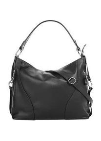 Henkeltasche Samantha Look, Damen, Gr. B/H/T: 36cm x 25cm x 9cm onesize, schwarz, Leder, gl&auml;nzend, Taschen, echt Leder, Made in Italy