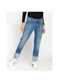 Boyfriend-Jeans Gang "Gang Jeans Boyfriend 94NICA WORKER", Damen, Gr. 32, blau (denim blau), 92% Baumwolle, 2% Elasthan, 6% Polyester, Jeans