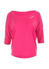 3/4-Arm-Shirt WINSHAPE "MCS001", Damen, Gr. M, pink (deep pink), 50% Modal, 50% Baumwolle, U-Boot-Ausschnitt, Shirts Yogawear Yogashirt, Ultra leicht