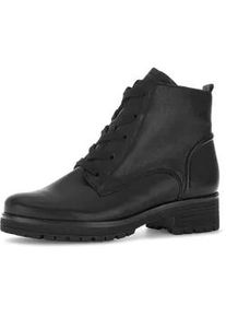 Schn&uuml;rstiefelette Gabor "GENUA", Damen, Gr. 39, schwarz, Glattleder, unifarben, Basic, Schuhe Schn&uuml;rstiefelette, Blockabstz, Schn&uuml;rboots, Businessstiefelette in Weite G (= weit), Topseller
