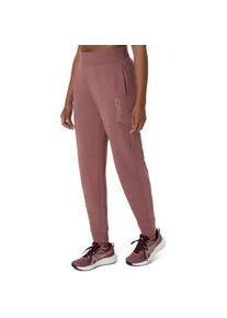 Laufhose asics "asics LOGO SWEATPANT", Damen, Gr. L, N-Gr, rubble rot, Obermaterial: 88% Baumwolle, 12% Polyester. Bluseneinsatz: 88% Baumwolle, 12% Polyester. Futter: 88% Baumwolle, 12% Polyester. Miedereinsatz: 88% Baumwolle, 12% Polyester, Hosen Laufhose