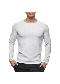 Rundhalspullover INDICODE "Kristian", Damen, Gr. S, wei&szlig; (optical wei&szlig;), Strick, Obermaterial: 100% Baumwolle, unifarben, regular fit normal, Rundhals, Pullover Rundhalspullover