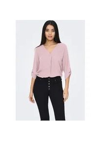 Jacqueline de Yong Shirtbluse JDY "JDYDIVYA LIFE 3/4 TOP WVN NOOS", Damen, Gr. 40, rosa (bleached mauve), Web, Obermaterial: 100% Polyester, unifarben, loose fit taillenbedeckt, V-Ausschnitt, Blusen