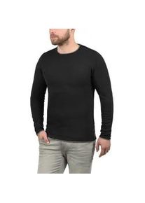 Rundhalspullover Blend "BHOdin", Herren, Gr. M, schwarz, Feinstrick, 50% Baumwolle, 50% Polyacryl, unifarben, regular fit, Rundhals, eingesetzt, Pullover Rundhalspullover, Strickpullover mit aufgerollten Abschl&uuml;ssen