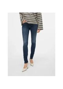 V&eacute;ro Moda Slim-fit-Jeans VERO MODA "VMLUX MR SLIM JEANS RI392 GA NOOS", Damen, Gr. M (38), L&auml;nge 32, blau (dunkelblau denim detail:tinted), Denim/Jeans, Obermaterial: 92% Baumwolle, 6% Elastomultiester, 2% Elasthan, slim fit, Jeans Slim-fit-Jeans