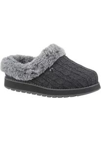 Pantoffel Skechers "KEEPSAKES - ICE ANGEL", Damen, Gr. 40, grau (dunkelgrau), Textil, Schuhe, Hausschuh in Strick-Optik