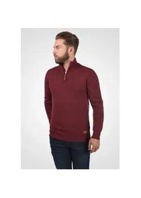 Troyer Blend "BHRobin", Herren, Gr. XL, rot (andorra rot), Feinstrick, 50% Baumwolle, 50% Polyacryl, unifarben, regular fit, ohne Ausschnitt, eingesetzt, Pullover Troyer, Strickpullover mit hochabschlie&szlig;endem Kragen