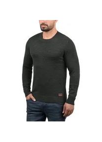 Strickpullover Blend "BHLars", Herren, Gr. XL, charcoal, Feinstrick, 50% Baumwolle, 50% Polyester, unifarben, regular fit, Rundhals, eingesetzt, Pullover Strickpullover, Strickpullover mit aufgestickten Ellenbogenpatches