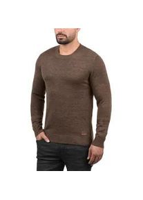 Strickpullover Blend "BHLars", Herren, Gr. XXL, braun (mocca mix), Feinstrick, 50% Baumwolle, 50% Polyester, unifarben, regular fit, Rundhals, eingesetzt, Pullover Strickpullover, Strickpullover mit aufgestickten Ellenbogenpatches