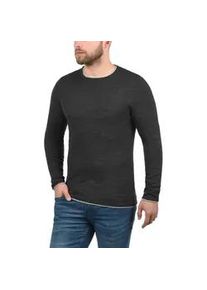 Rundhalspullover Blend "BHOdin", Herren, Gr. M, charcoal, Feinstrick, 50% Baumwolle, 50% Polyacryl, unifarben, regular fit, Rundhals, eingesetzt, Pullover Rundhalspullover, Strickpullover mit aufgerollten Abschl&uuml;ssen