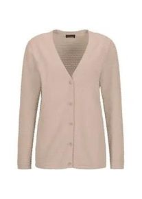 Strickjacke GOLDNER "Baumwoll-Feinstrickjacke, Langarm", Damen, Gr. 50, beige, Obermaterial: 100% Baumwolle CO., Modisch, Strickjacken Strickjacke, P&uuml;nktchenmuster