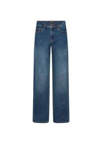 Straight-Jeans oxmo "Straight-Jeans OXHELLE STRAIGHT JEANS", Damen, Gr. 32, L&auml;nge 30, blau (dunkelblau denim), Obermaterial: 68% Baumwolle CO. 27% Polyester PES. 3% Viskose CV. 2% Elasthan EL., Jeans Straight-Jeans