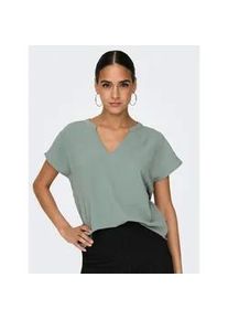 Jacqueline de Yong Shirtbluse JDY "JDYLION S/S TOP WVN NOOS", Damen, Gr. 38 (M), chinois gr&uuml;n, Web, Obermaterial: 100% Polyester, unifarben, regular fit normal, V-Ausschnitt, Blusen