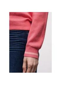 Strickpullover Street One, Damen, Gr. 40, striking coral, Strick, Obermaterial: 60% Viskose, 20% Baumwolle, 20% Nylon, unifarben mit Farbeinsatz, bequem h&uuml;ftbedeckend, Rundhals, B&uuml;ndchen, Pullover Strickpullover, mit Kontrastdetails