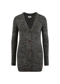 Strickjacke oxmo "Strickjacke OXHilemona", Damen, Gr. XS, schwarz, Obermaterial: 100% Baumwolle CO., Strickjacken Strickjacke