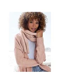 Strickjacke Vivance, Damen, Gr. 40/42, beige meliert, Strick, Obermaterial: 53% Polyester, 37% Polyacryl, 10% Polyamid, meliert, figurumspielend Po-bedeckend, ohne Ausschnitt, Strickjacken Strickjacke, aus kuscheliger Strickqualit&auml;t, Cardigan