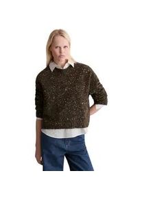 Marc O'Polo Strickpullover MARC O'POLO DENIM "aus Schurwolle-Viskose-Mix", Damen, Gr. M, schwarz espresso, Obermaterial: 77% Schurwolle, 15% Polyamid, 8% Viskose, unifarben, Rundhals, Pullover Strickpullover