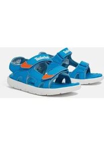 Sandale Timberland "PERKINS ROW BACKSTRAP SANDAL", Kinder, Gr. 27, blau (bright blau), Synthetik, Schuhe Sandale, mit Klettverschlu&szlig;
