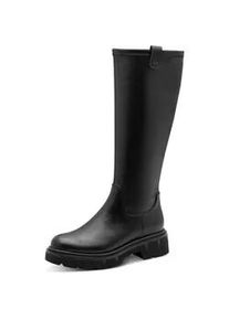 Stiefel Marco Tozzi, Damen, Gr. 38, Normalschaft, schwarz, Lederimitat, unifarben, Schuhe Stiefel, Blockabsatz, Langschaftstiefel mit praktischem Innenrei&szlig;verschluss