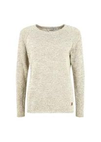 Strickfleece-Pullover oxmo "Strickpullover OXDaniela", Damen, Gr. S, wei&szlig; (bone wei&szlig;), Obermaterial: 50% Baumwolle CO. 50% Polyacryl PAN., Pullover