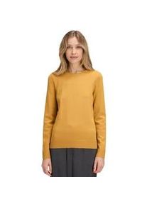 Strickpullover Betty Barclay "Damen mit Rundhalsausschnitt", Damen, Gr. 42, gold, Strick, Obermaterial: 55% Viskose, 30% Polyester, 15% Polyamid, Basic, gerade lang, Rundhals, Pullover Strickpullover