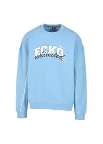 Sweater ECKO UNLTD. "Ecko Unltd. Pullover Skyhook", Herren, Gr. XL, aquarius, 80% Baumwolle, 20% Polyester, Rundhals, Sweatshirts Sweater