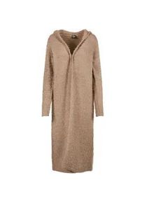 Strickjacke Urban Classics "Urban Classics Damen Ladies Hooded Feather Cardigan", Damen, Gr. 3XL, softtaupe, 51% Polyamid, 49% Polyacryl, unifarben, normal, ohne Ausschnitt, Strickjacken Strickjacke