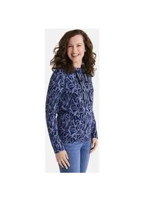 Strickpullover STOOKER WOMEN "TESSA Strickpullover", Damen, Gr. 44/46, blau jacquard, Jersey, 54% Polyester, 44% Viskose, 2% Elasthan, slim fit, ohne Ausschnitt, Pullover Strickpullover, Strick-Pullover Stehkragen f&uuml;r Damen