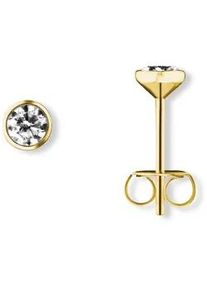 Paar Ohrh&auml;nger ONE ELEMENT "Zirkonia Zarge Ohrringe Ohrstecker aus 333 Gelbgold", gold, Ohrringe, Damen, Damen, Gelbgold 333 Gold, Gelbgold 333, Gold, Zur&uuml;ckhaltend & edel &ndash; passt zu eleganten wie l&auml;ssigen Looks