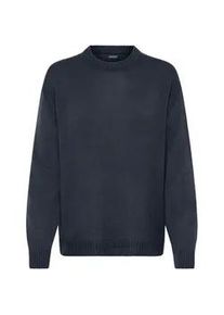 Strickfleece-Pullover oxmo "Strickpullover OXISAMSON", Damen, Gr. M, blau (total eclipse), Obermaterial: 50% Polyacryl PAN. 50% Polyacryl PAN recyc.., Pullover