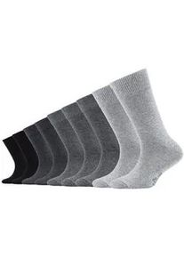 9er Pack s.Oliver Essentials Gek&auml;mmte Baumwolle Crew Socken Kinder 0049 - grey 31-34