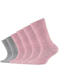 6er Pack Camano Soft Originals Bio-Baumwolle Crew Socken Kinder 4300 - chalk pink melange 27-30
